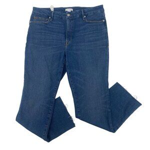 Good American Womens Size 14/32 Good Legs Straight Jeans Raw Hem GSTL67TNA 1288